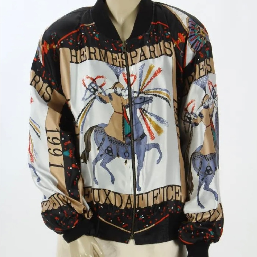VINTAGE HERMÈS SILK BOMBER JACKET